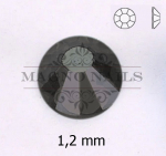 Glas Ministrasssteine rund - Jet Hematite